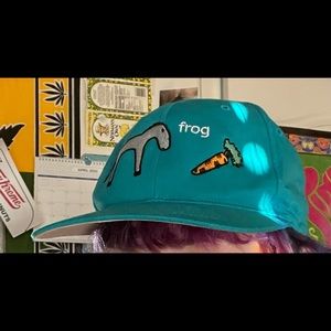 Frog skateboard brand teal baseball cap, brand new